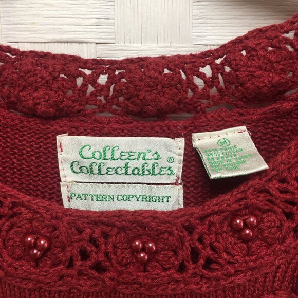 Vintage Colleen's Collectibles red sweater size medium - Picture 4 of 12